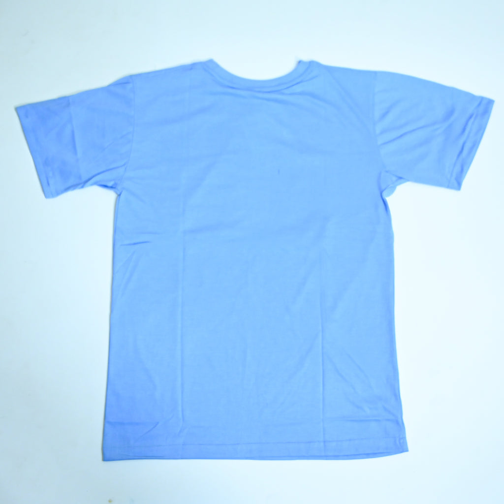 Regular Fit Abstract Typography Graphic T-Shirt _ Sky Blue