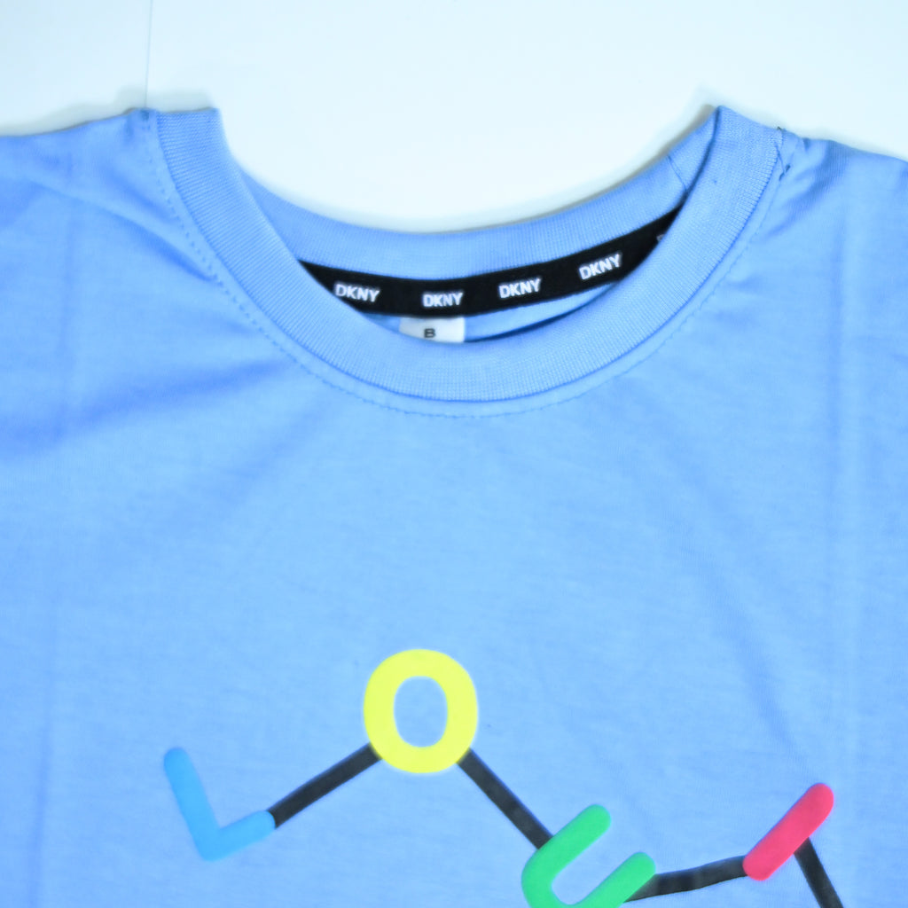 Regular Fit Abstract Typography Graphic T-Shirt _ Sky Blue