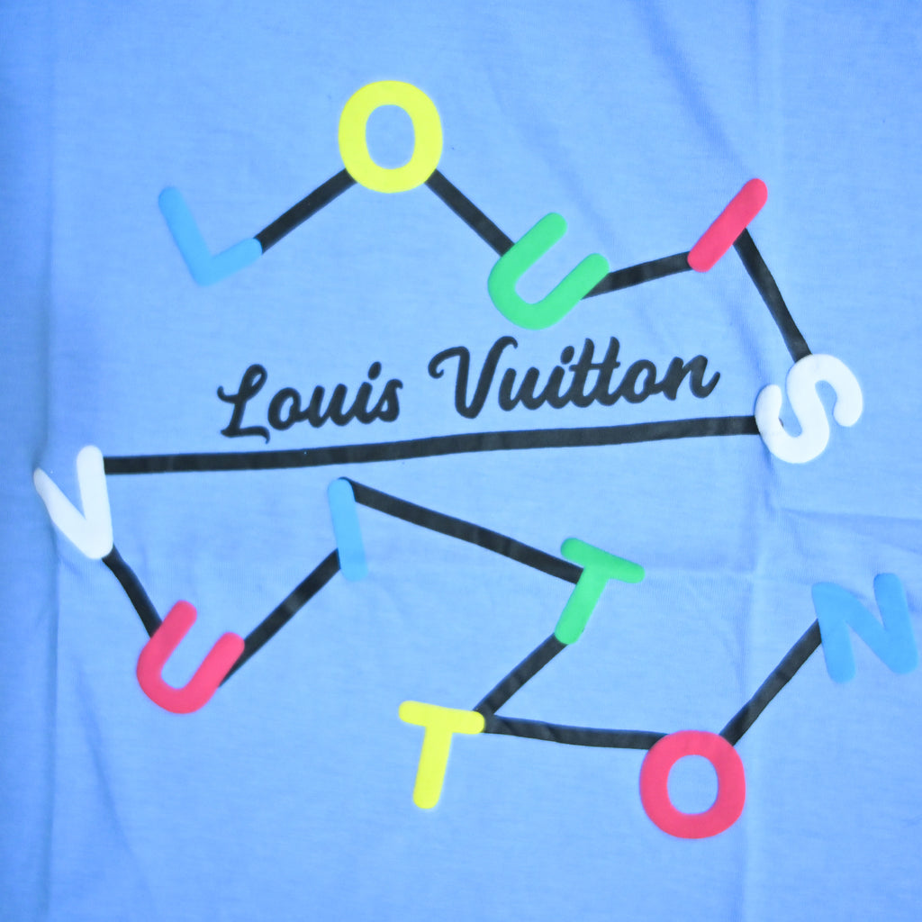Regular Fit Abstract Typography Graphic T-Shirt _ Sky Blue