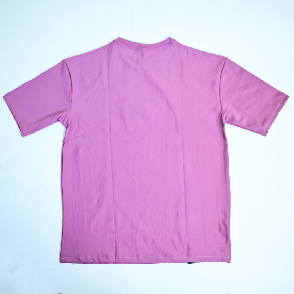 Unisex Embossed Logo Crew Neck T-Shirt - Muted Pink