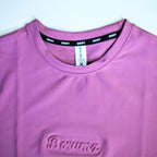 Unisex Embossed Logo Crew Neck T-Shirt - Muted Pink