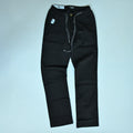 Black Drawstring Cotton Trousers | Relaxed Fit Casual Pants | Semi-Baggy