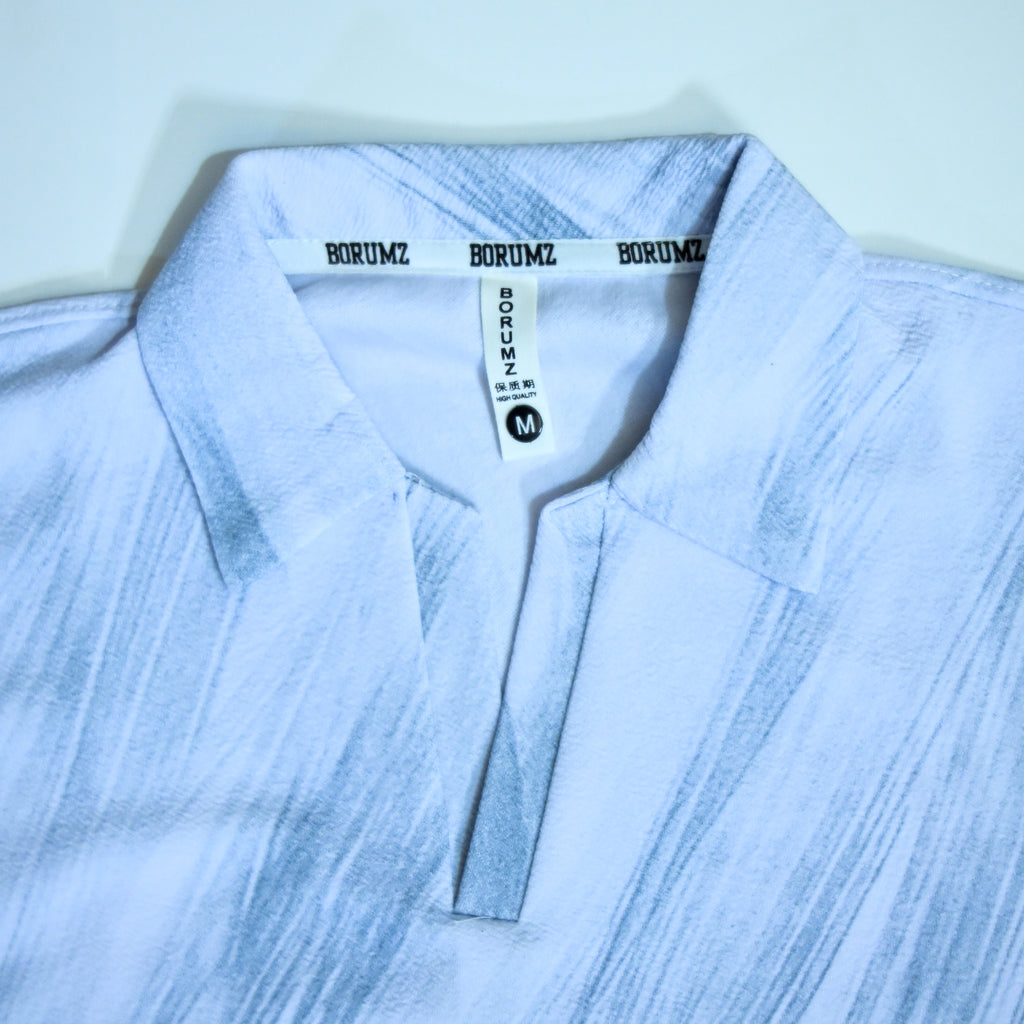 White Brush Stroke Polo Shirt | Premium Printed Polo