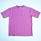 Unisex Embossed Logo Crew Neck T-Shirt - Muted Pink