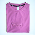 Unisex Embossed Logo Crew Neck T-Shirt - Muted Pink