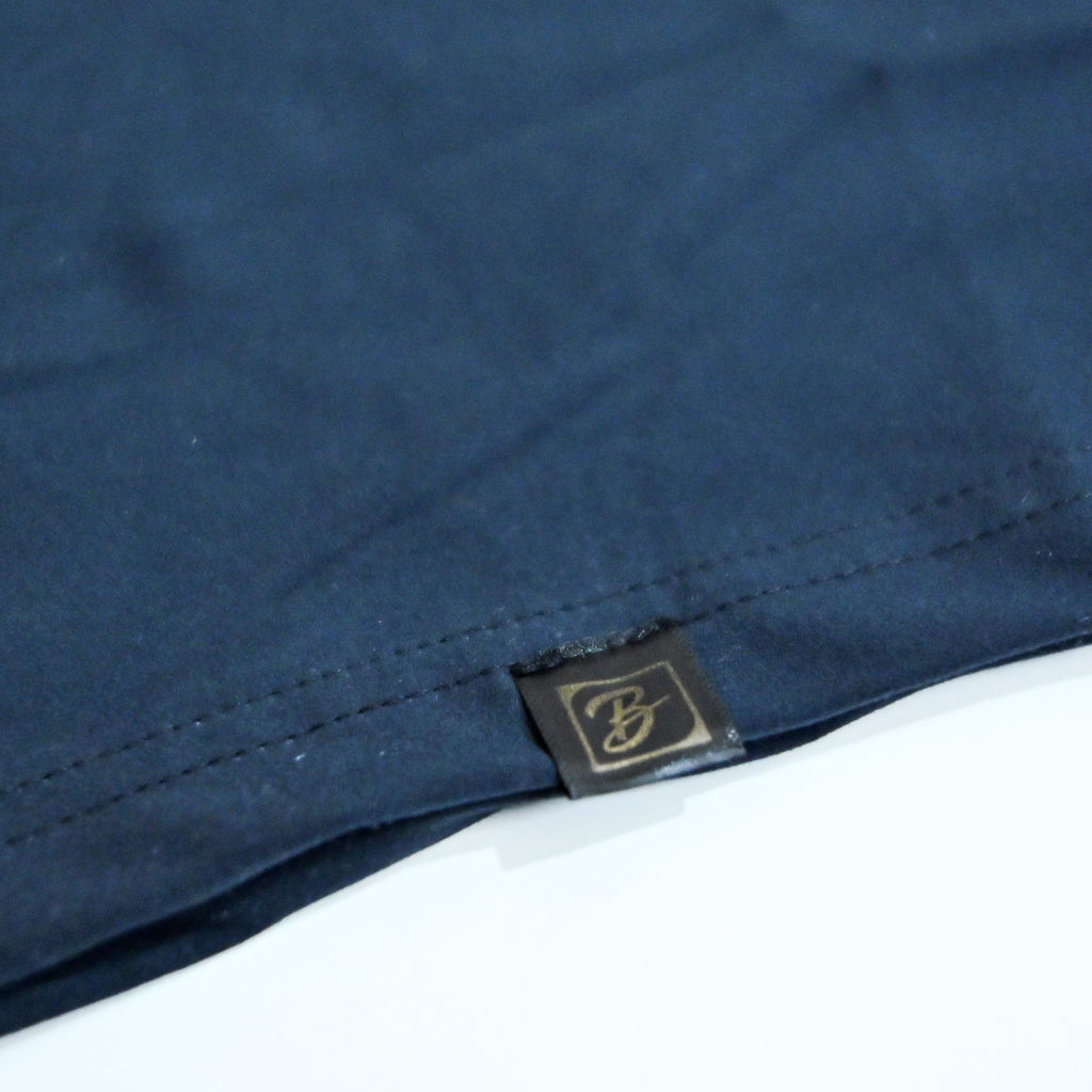 Unisex Embossed Logo Crew Neck T-Shirt - Dark Navy