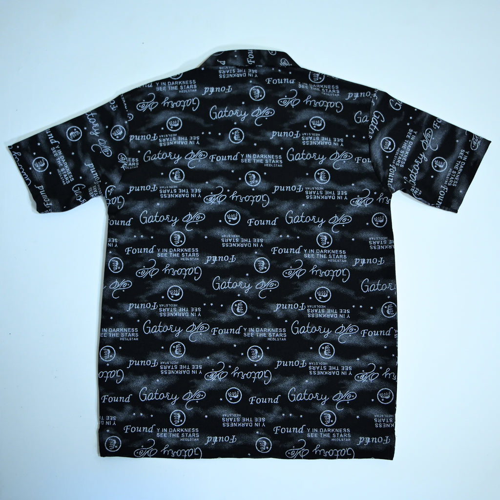 Black Typography Print Polo Shirt | Graphic Polo