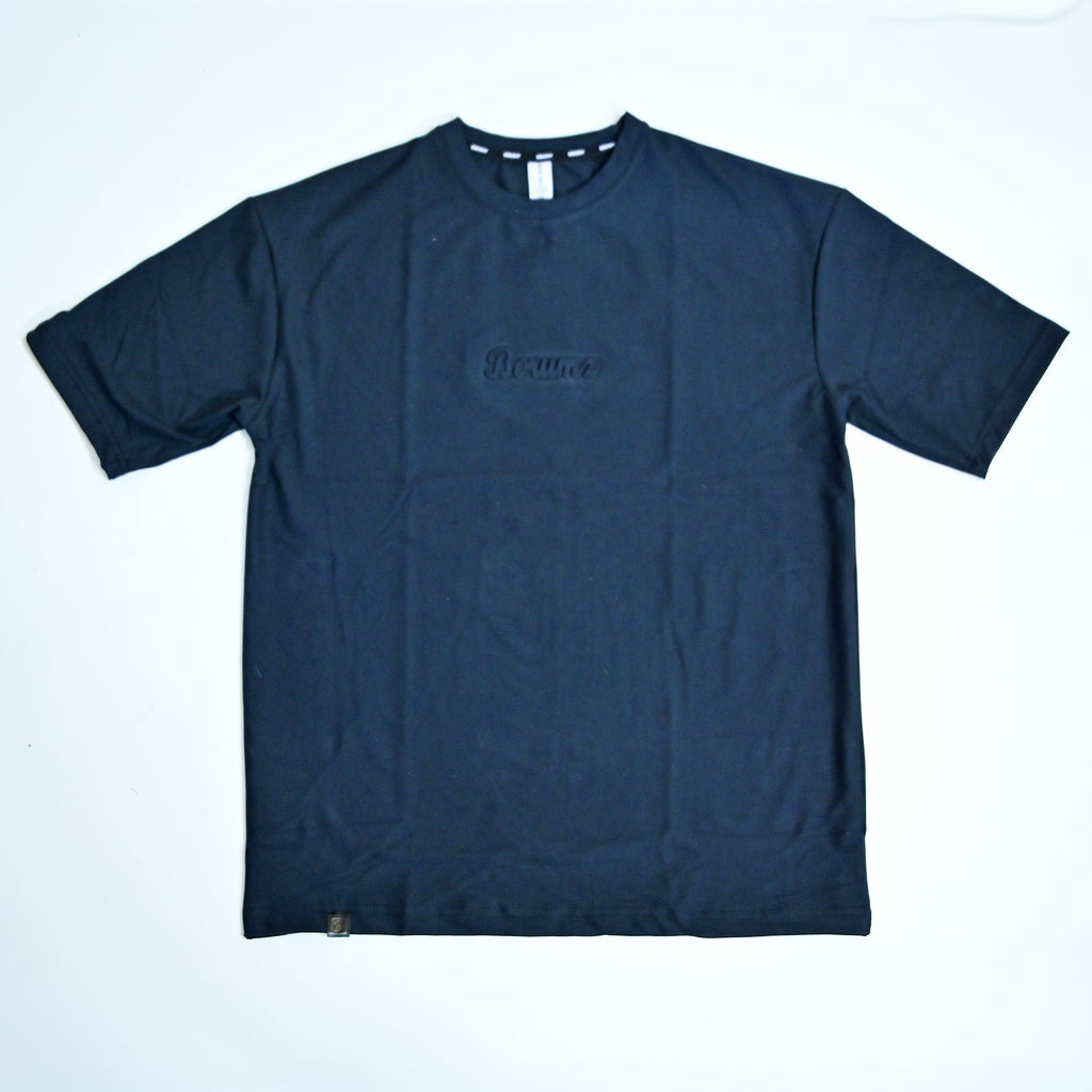 Unisex Embossed Logo Crew Neck T-Shirt - Dark Navy