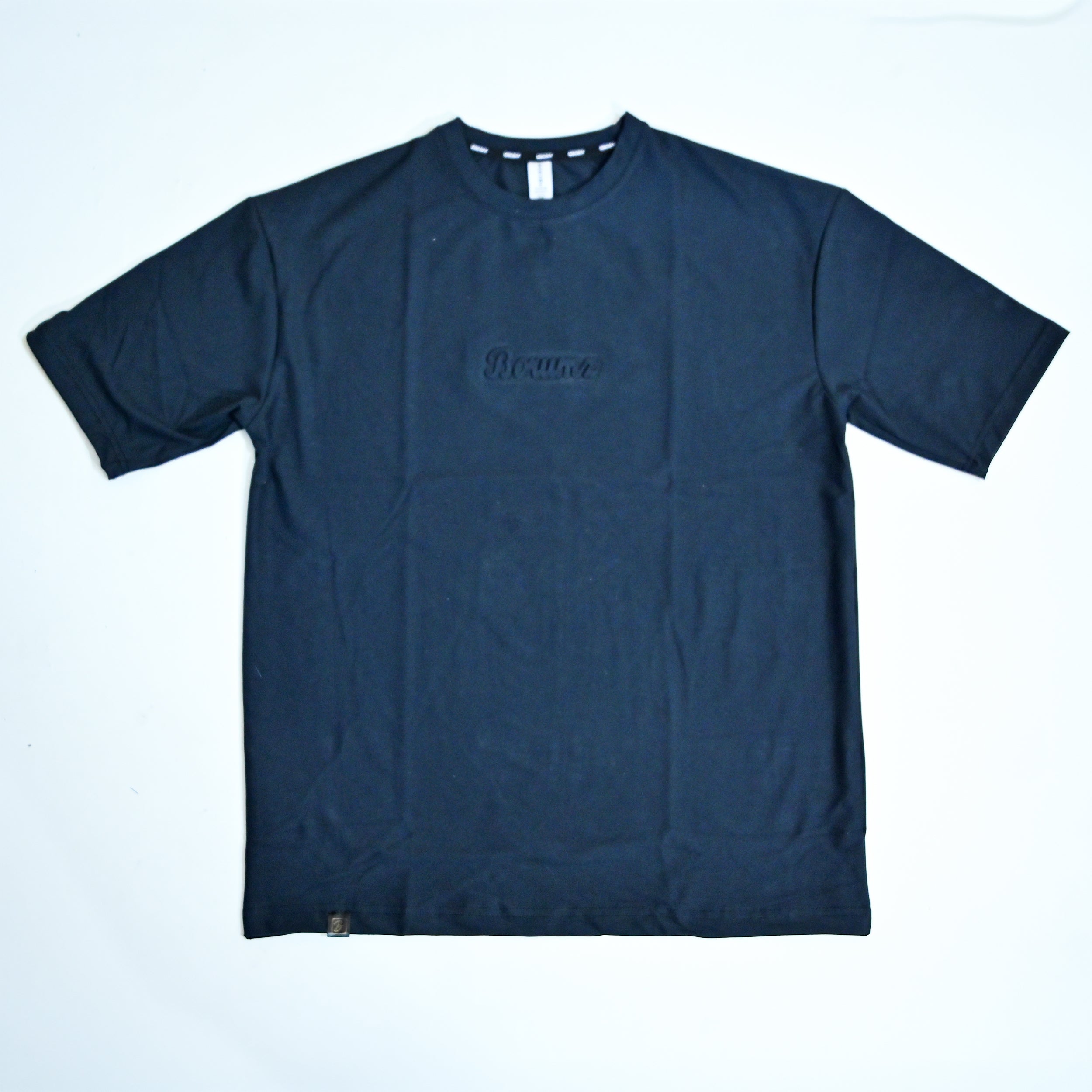 Unisex Embossed Logo Crew Neck T-Shirt - Dark Navy
