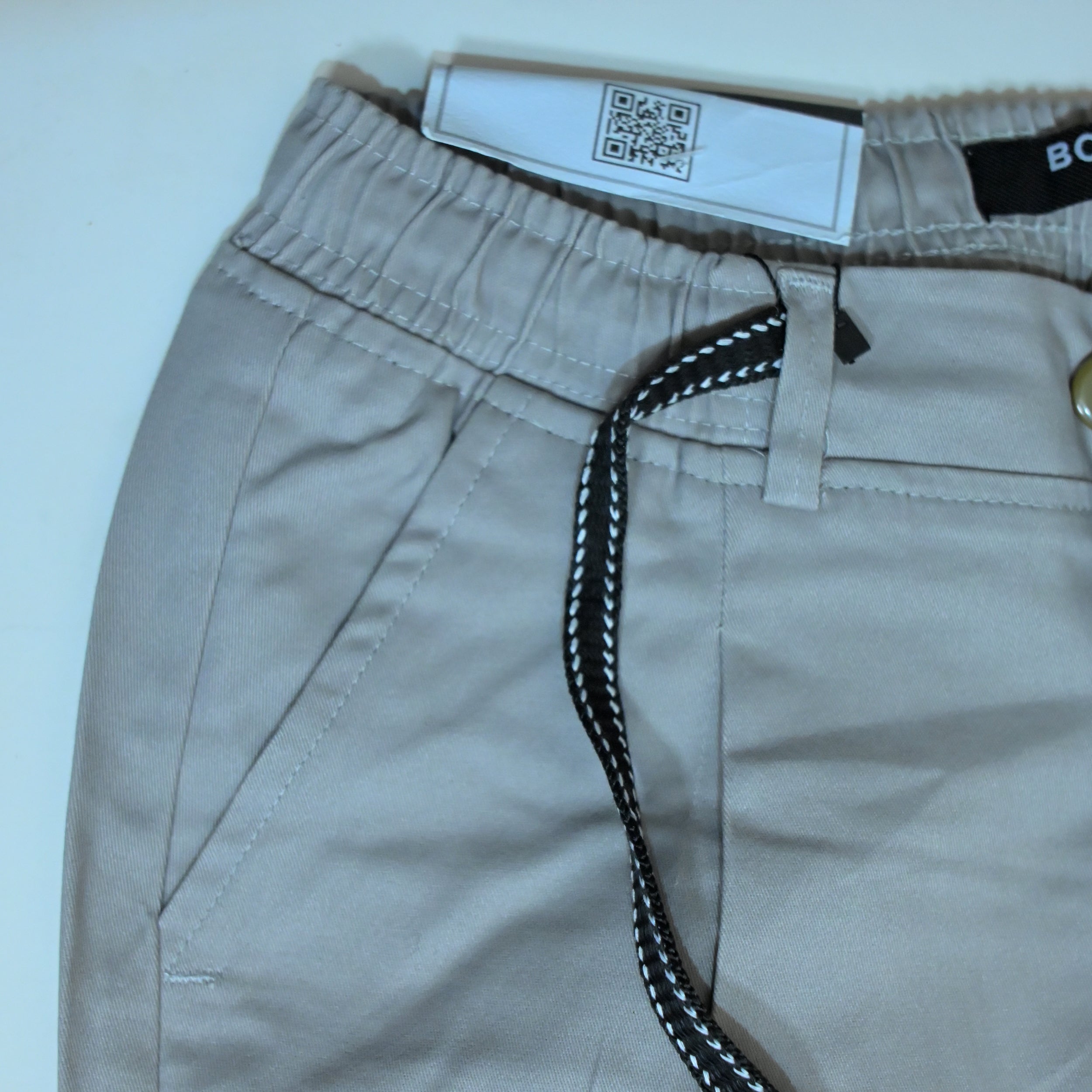 Light Stone Drawstring Cotton Trousers | Relaxed Fit Casual Pants | Semi-Baggy