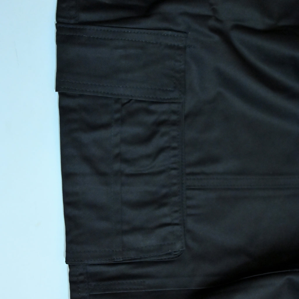 Black Full Baggy Cargo Trousers | Relaxed Fit Casual Pants