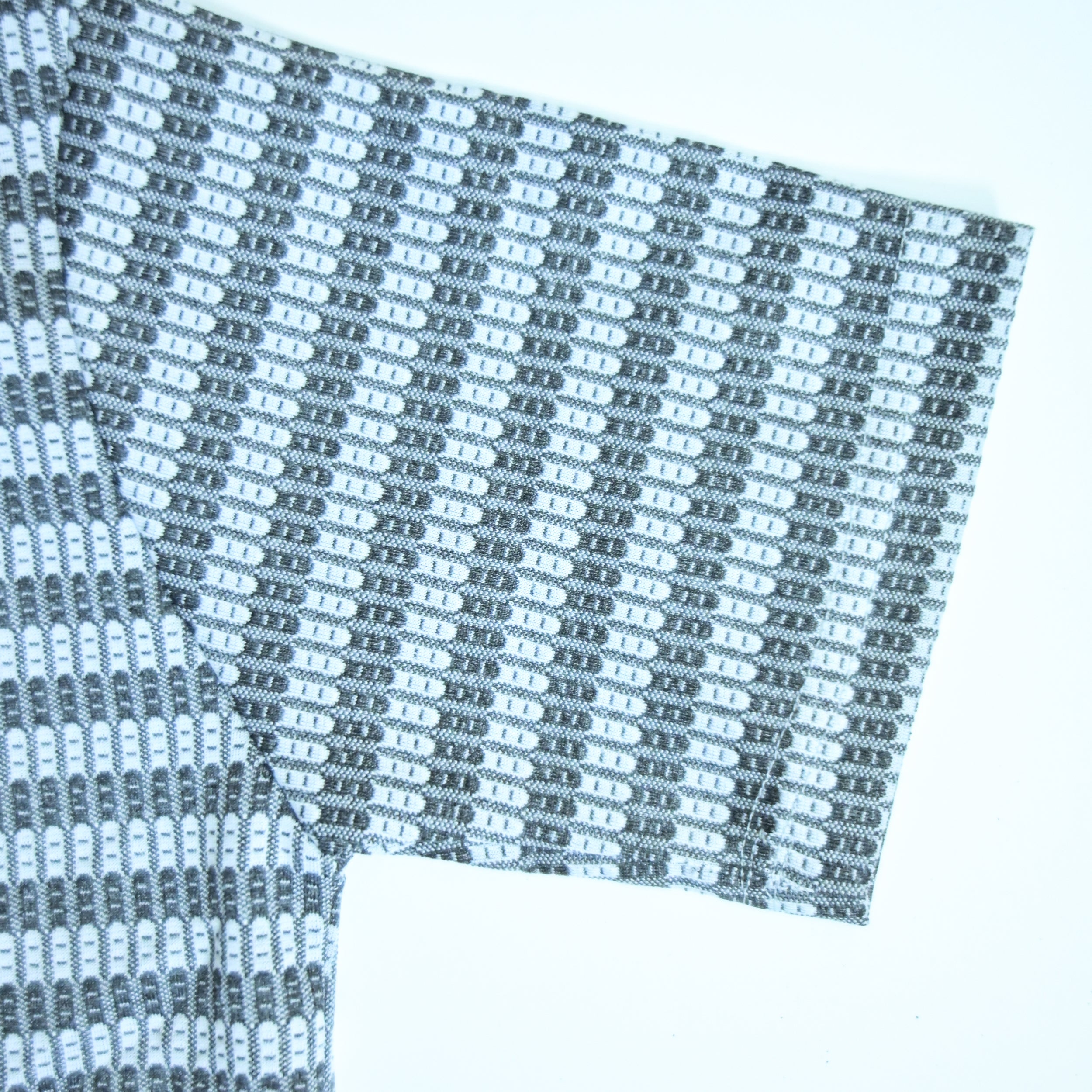 Black & Grey Textured Knit Camp Collar Shirt | Boxy fit