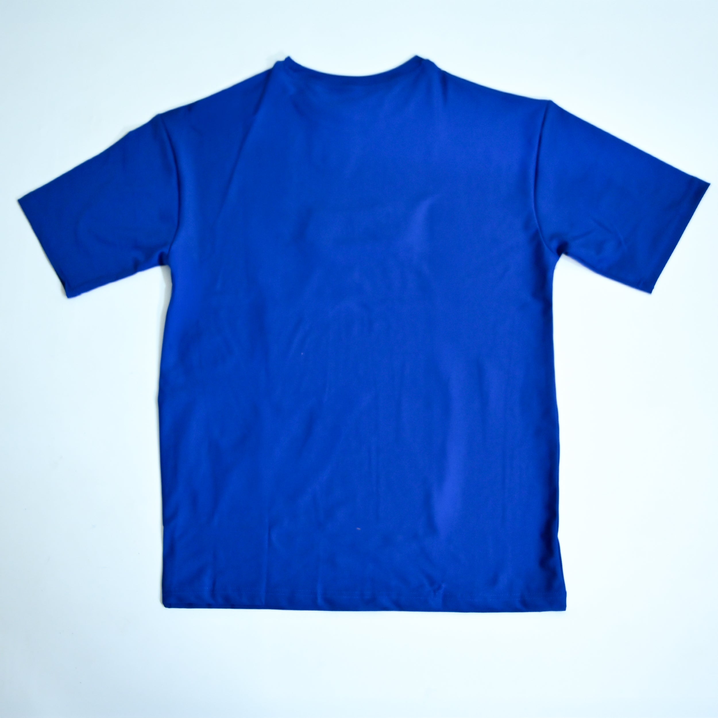 Unisex Embossed Logo Crew Neck T-Shirt - Royal Blue