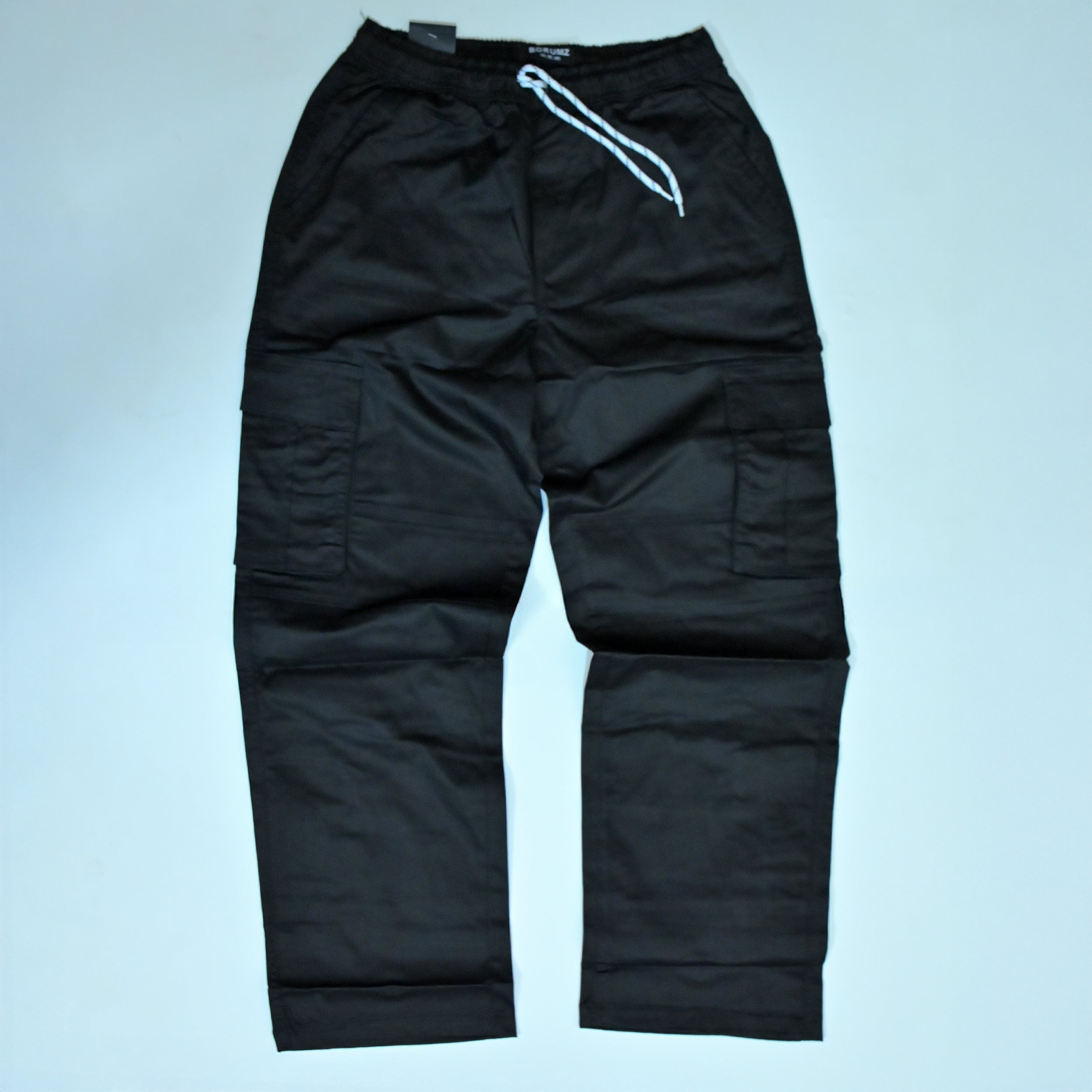 Black Full Baggy Cargo Trousers | Relaxed Fit Casual Pants