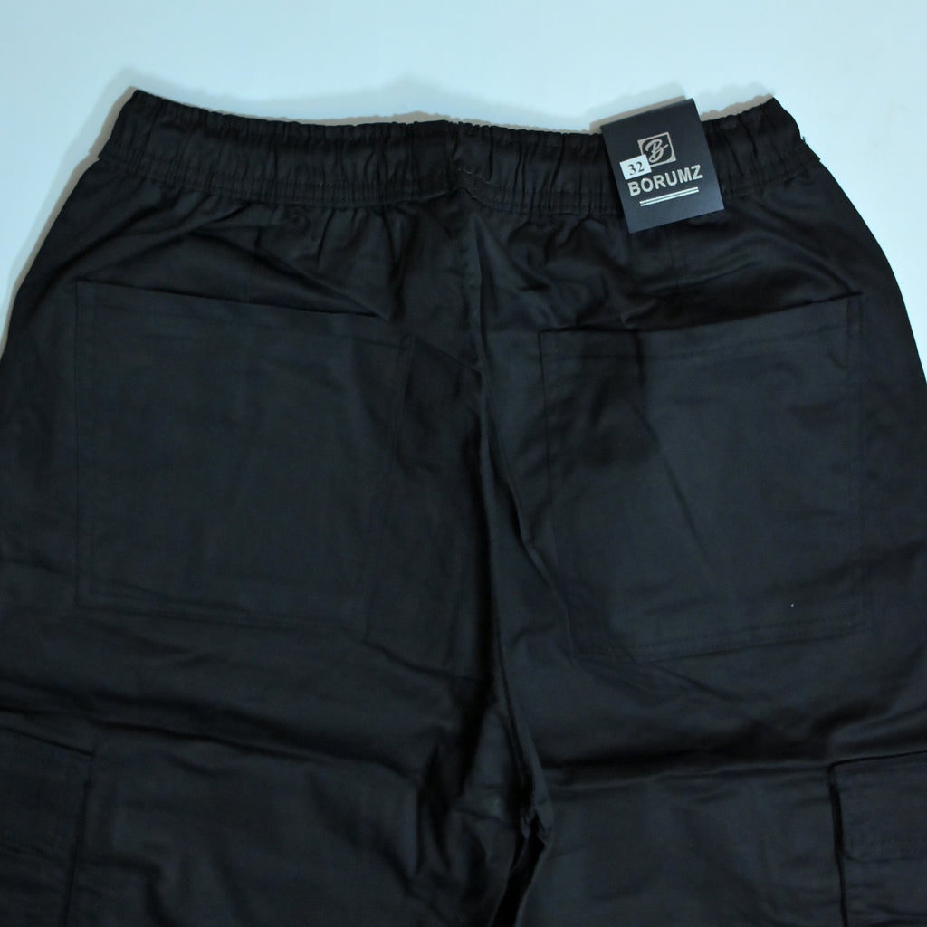 Black Full Baggy Cargo Trousers | Relaxed Fit Casual Pants