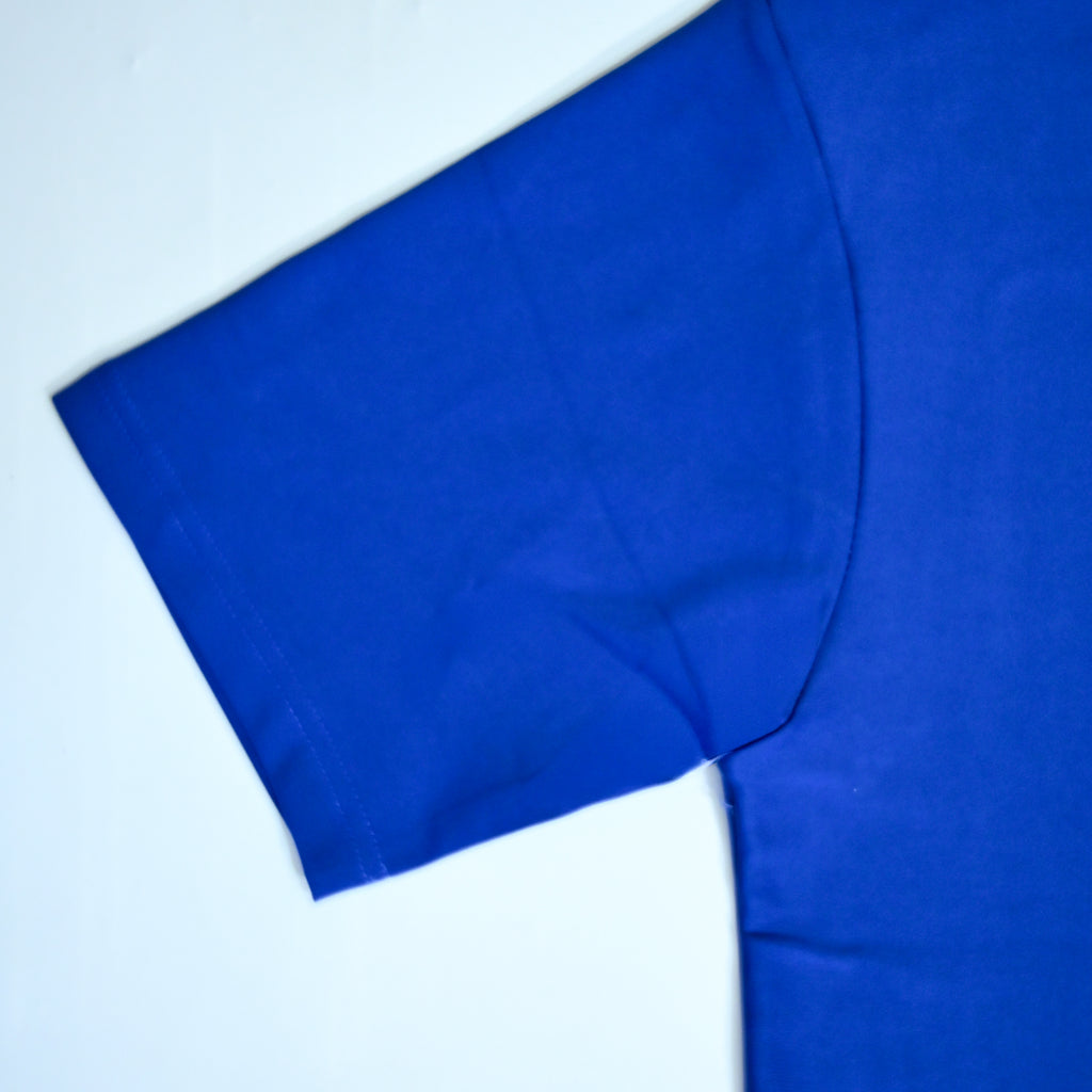 Unisex Embossed Logo Crew Neck T-Shirt - Royal Blue