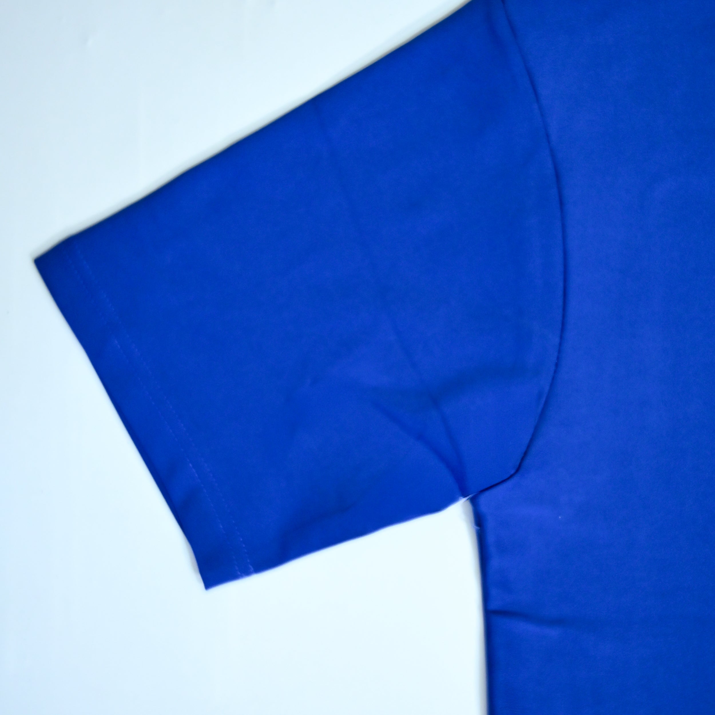 Unisex Embossed Logo Crew Neck T-Shirt - Royal Blue
