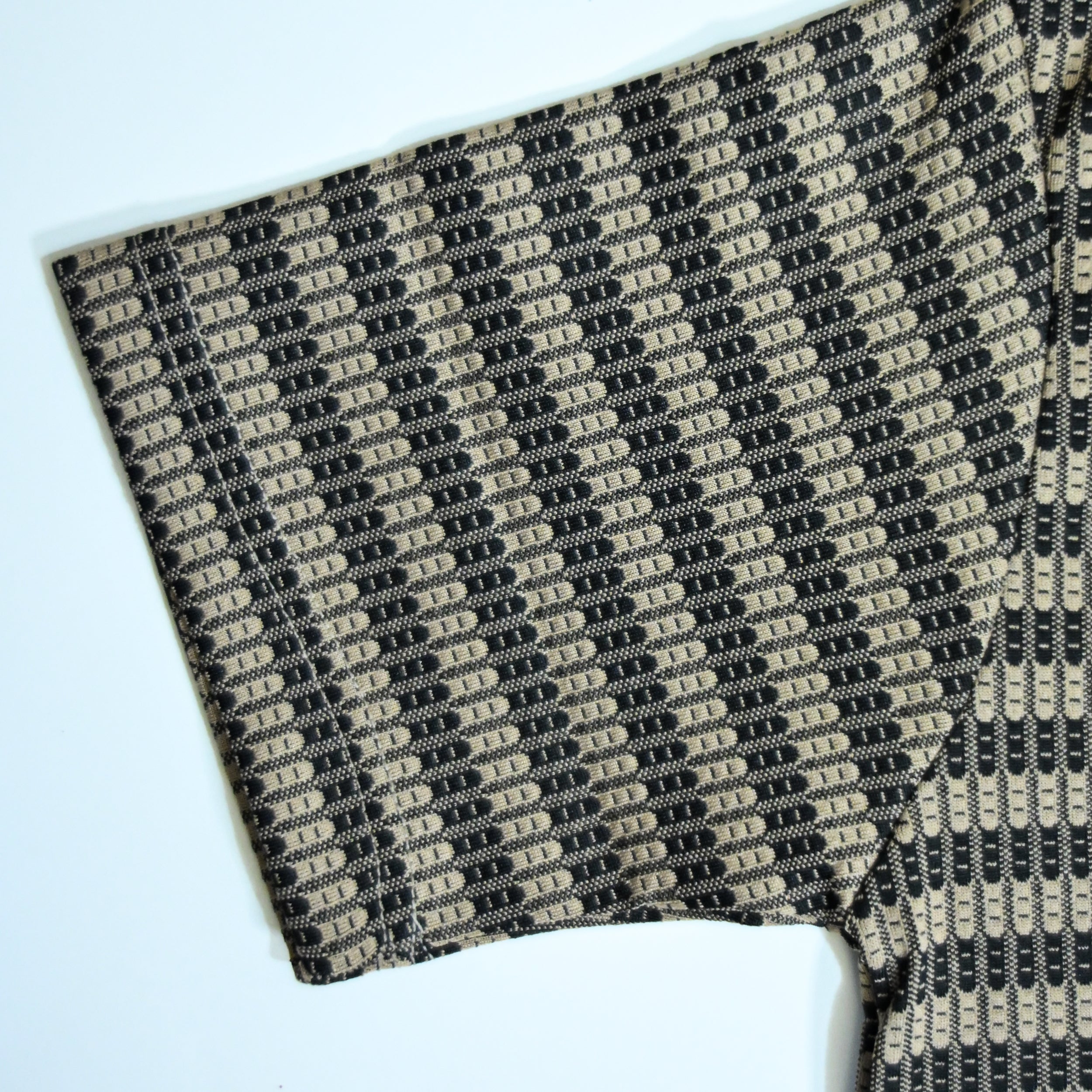 Brown & Black Textured Knit Camp Collar Shirt | Boxy fit