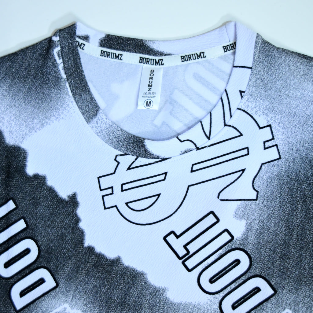 Dollar Print Oversized T-Shirt – Black & White