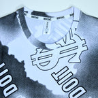 Dollar Print Oversized T-Shirt – Black & White