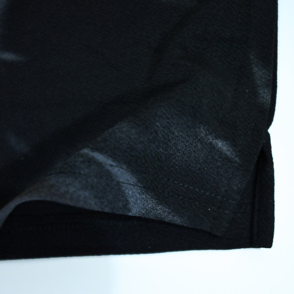 Black Tie-Dye Print Johnny Collar Polo Shirt | Premium Casual Polo