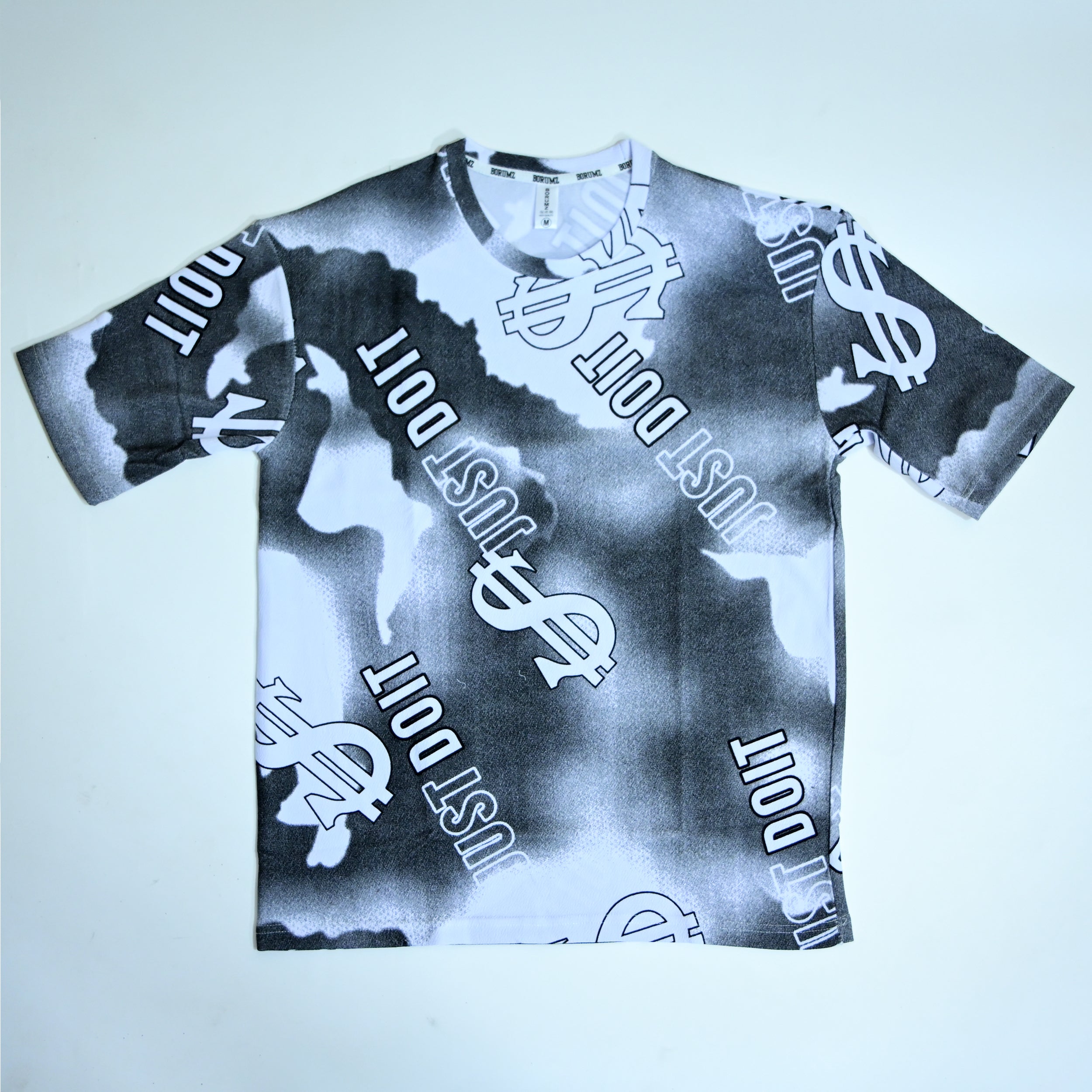 Dollar Print Oversized T-Shirt – Black & White