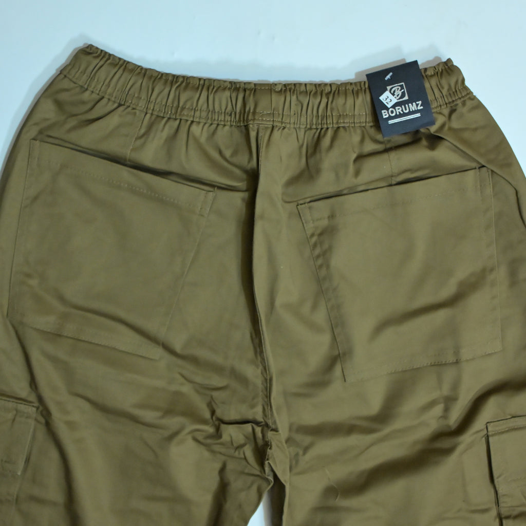 Camel Brown Full Baggy Cargo Trousers | Relaxed Fit Casual Pants