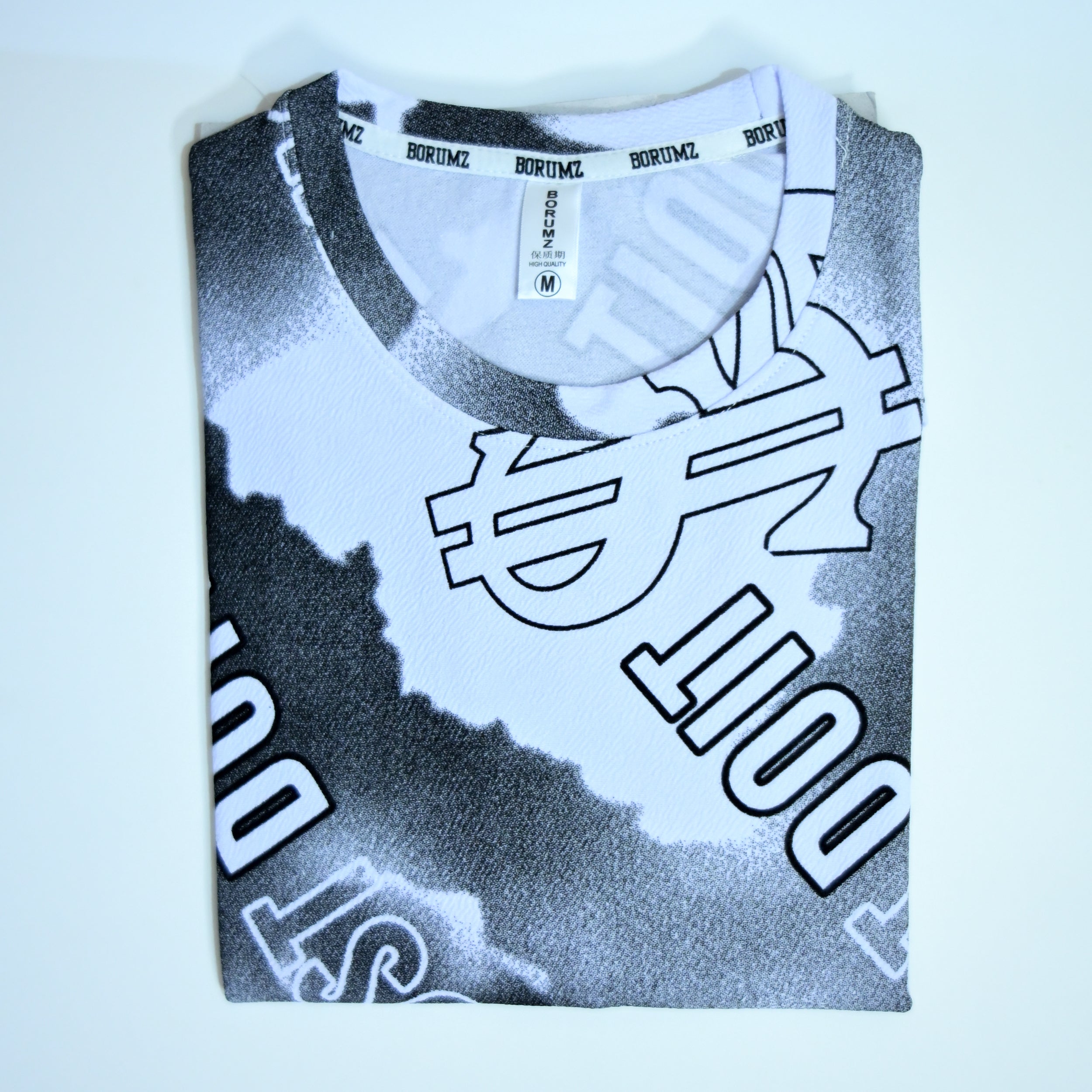 Dollar Print Oversized T-Shirt – Black & White