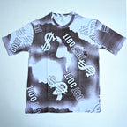 Dollar Print Oversized T-Shirt – Brown & White