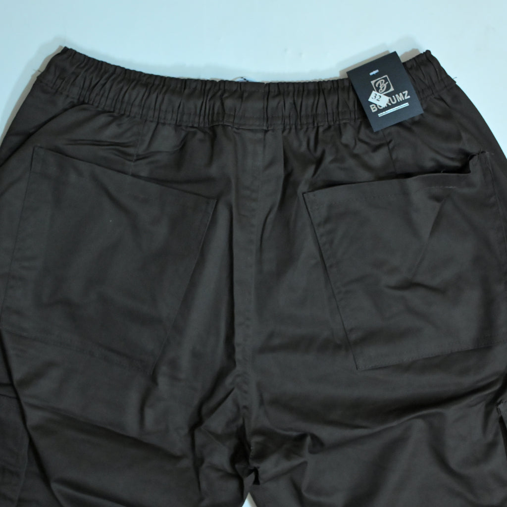 Chocolate Brown Full Baggy Cargo Trousers | Relaxed Fit Casual Pants