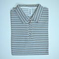 Black & Brown Striped Zip Polo Shirt | Knit Polo