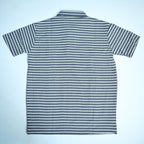 Black & Blue Striped Zip Polo Shirt | Knit Polo