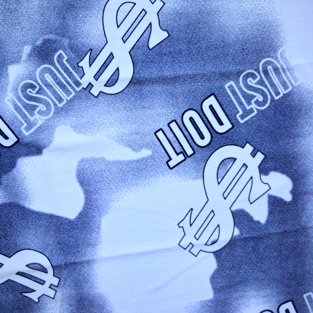 Dollar Print Oversized T-Shirt – Blue & White