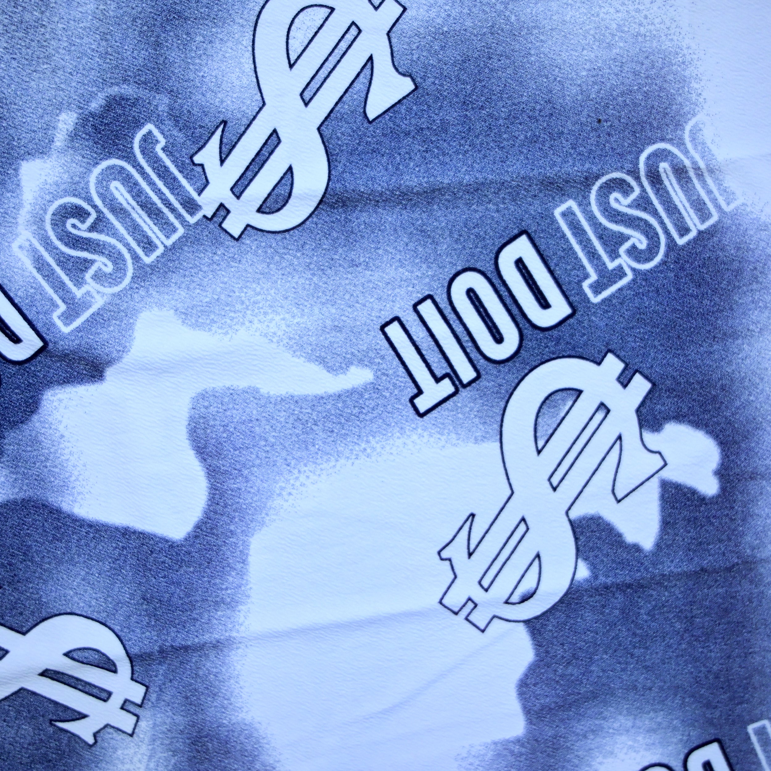 Dollar Print Oversized T-Shirt – Blue & White