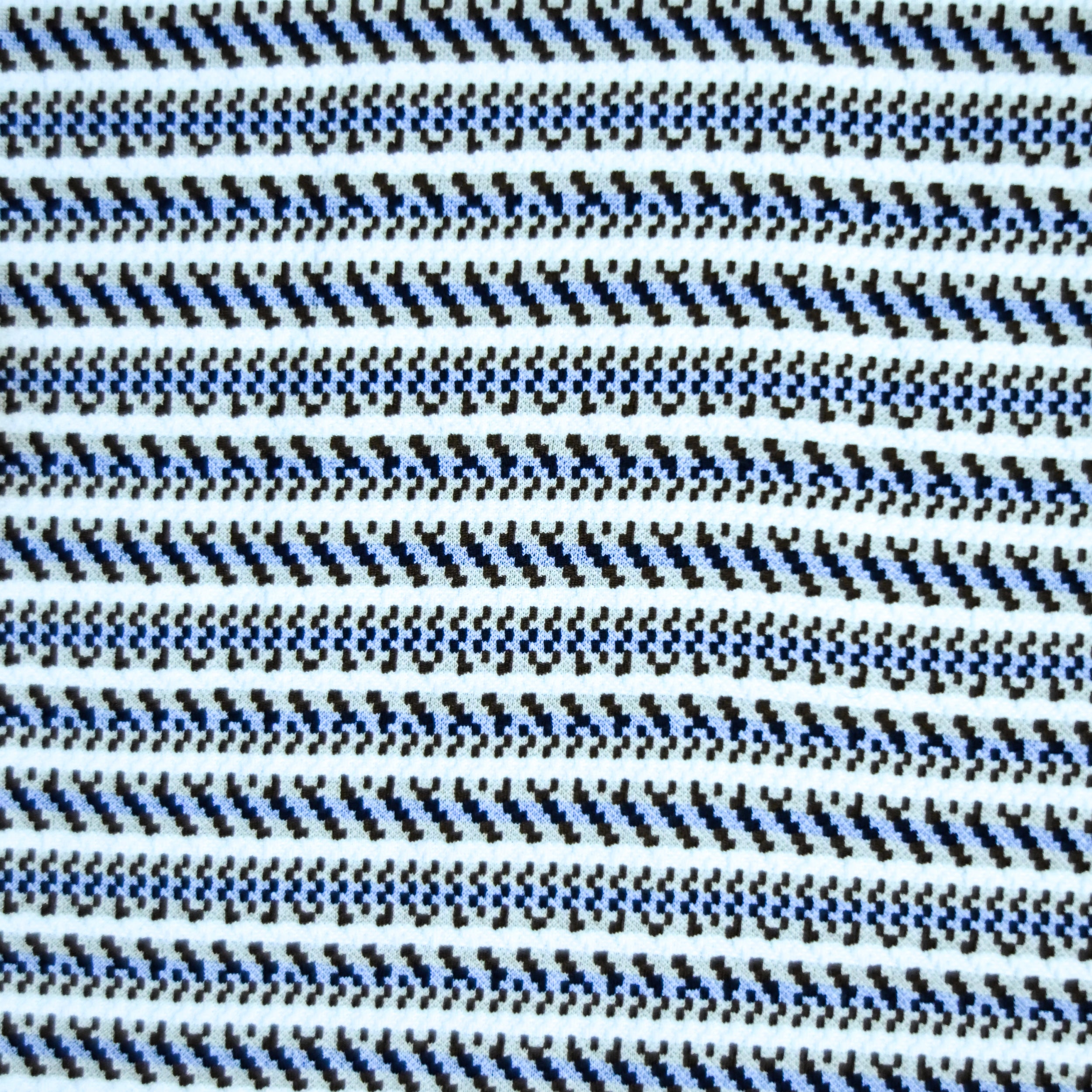 Black & Blue Striped Zip Polo Shirt | Knit Polo