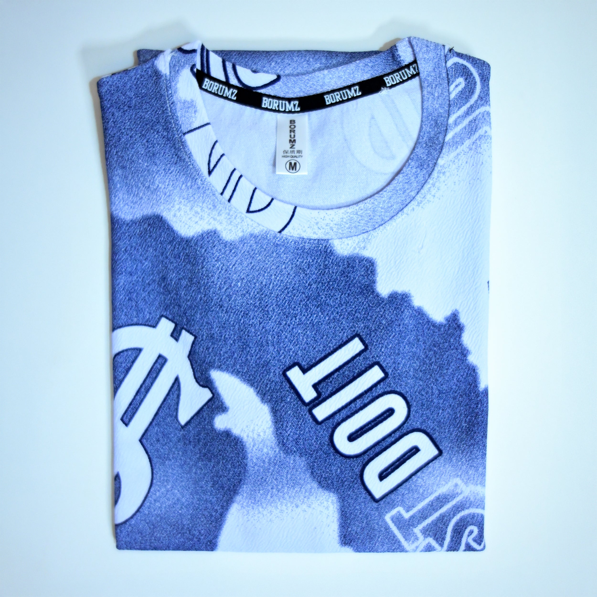 Dollar Print Oversized T-Shirt – Blue & White