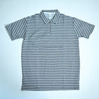 Black & Blue Striped Zip Polo Shirt | Knit Polo