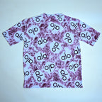 Abstract Logo Print Oversized T-Shirt – Burgundy & White