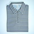 Black & Blue Striped Zip Polo Shirt | Knit Polo