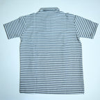 Black & Grey Striped Zip Polo Shirt | Knit Polo
