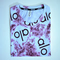 Abstract Logo Print Oversized T-Shirt – Burgundy & White