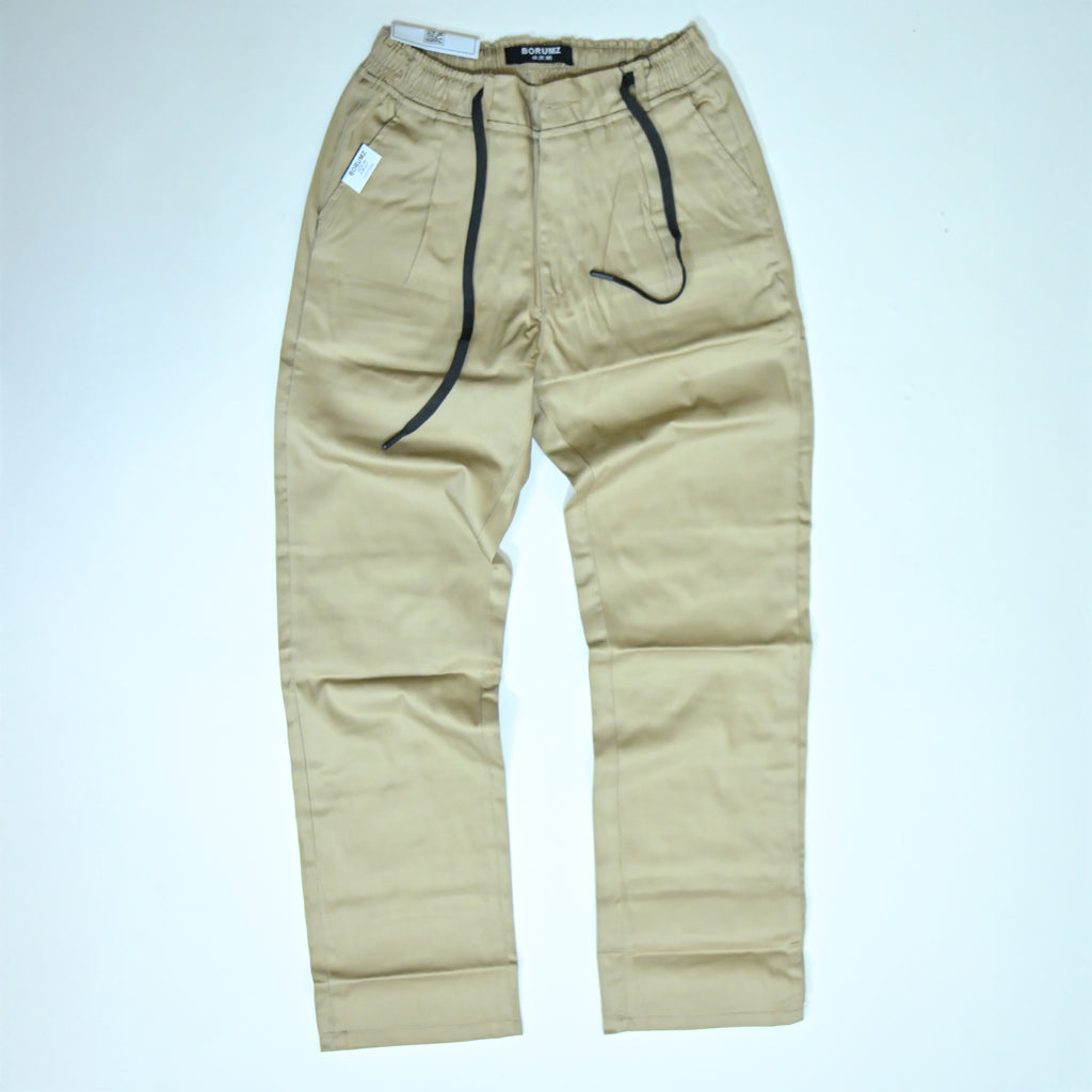 Beige Rib Six pocket jogger | Relaxed Fit Casual Pants