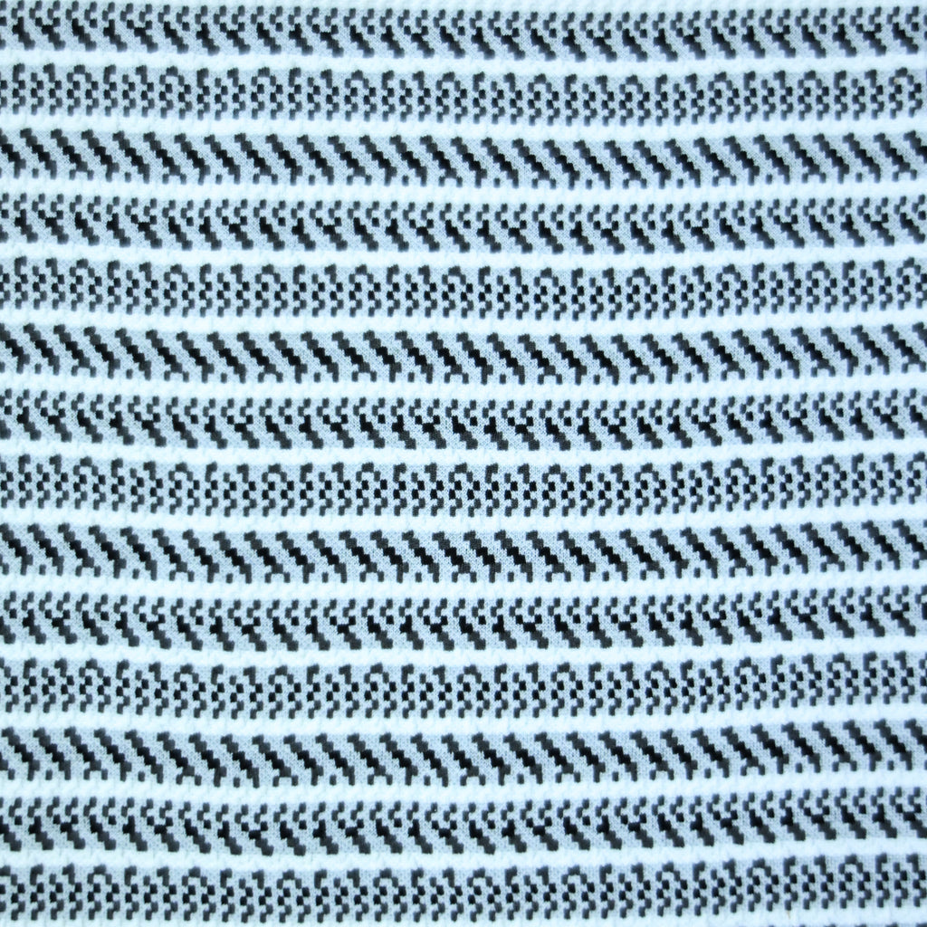 Black & Grey Striped Zip Polo Shirt | Knit Polo