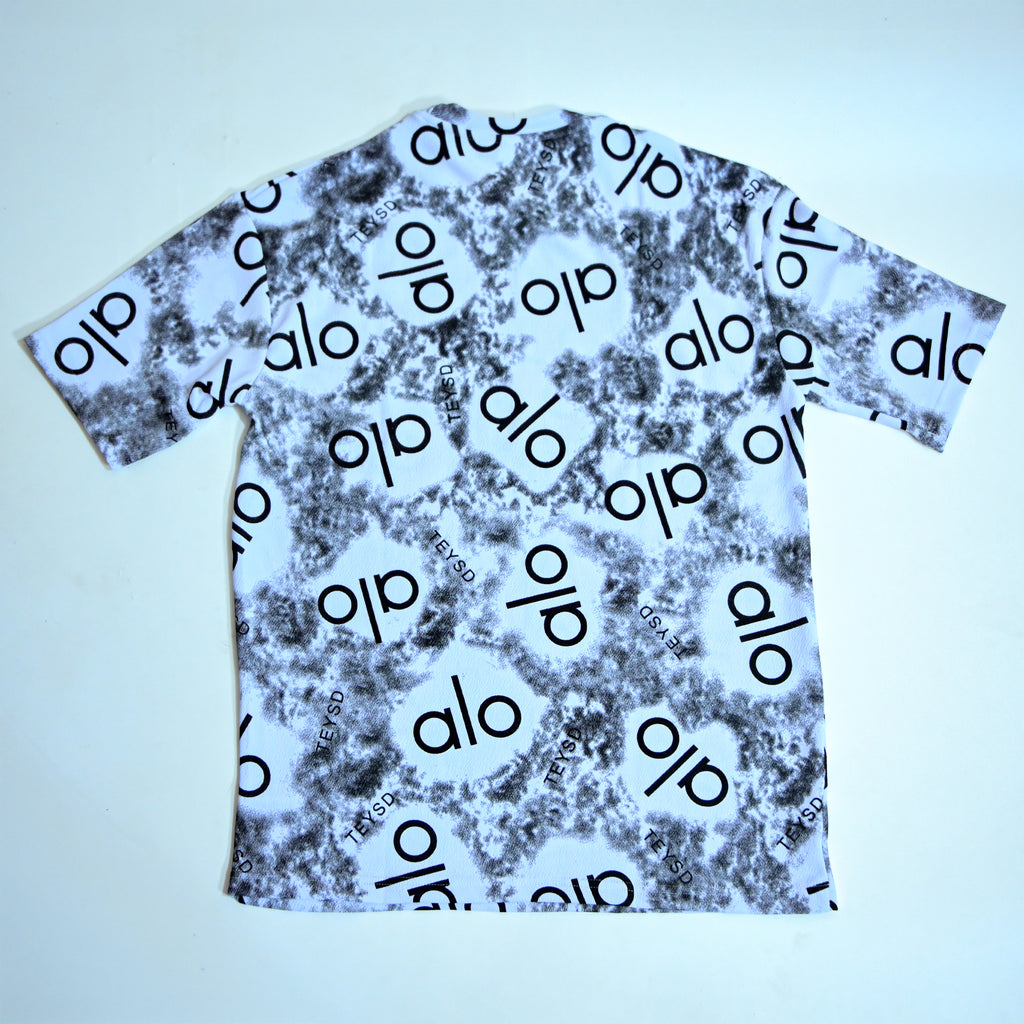Abstract Logo Print Oversized T-Shirt - Charcoal Grey