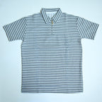 Black & Grey Striped Zip Polo Shirt | Knit Polo