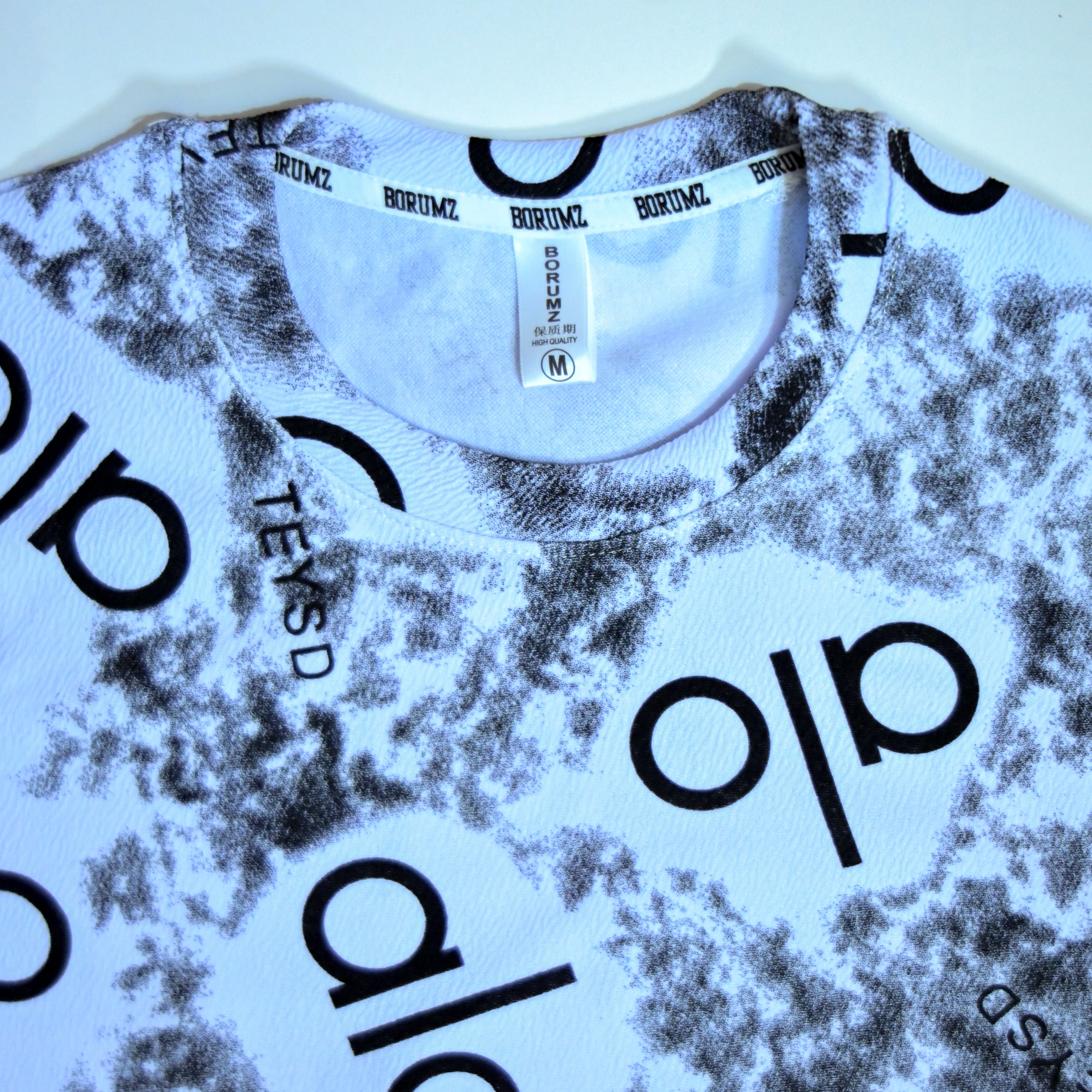 Abstract Logo Print Oversized T-Shirt - Charcoal Grey