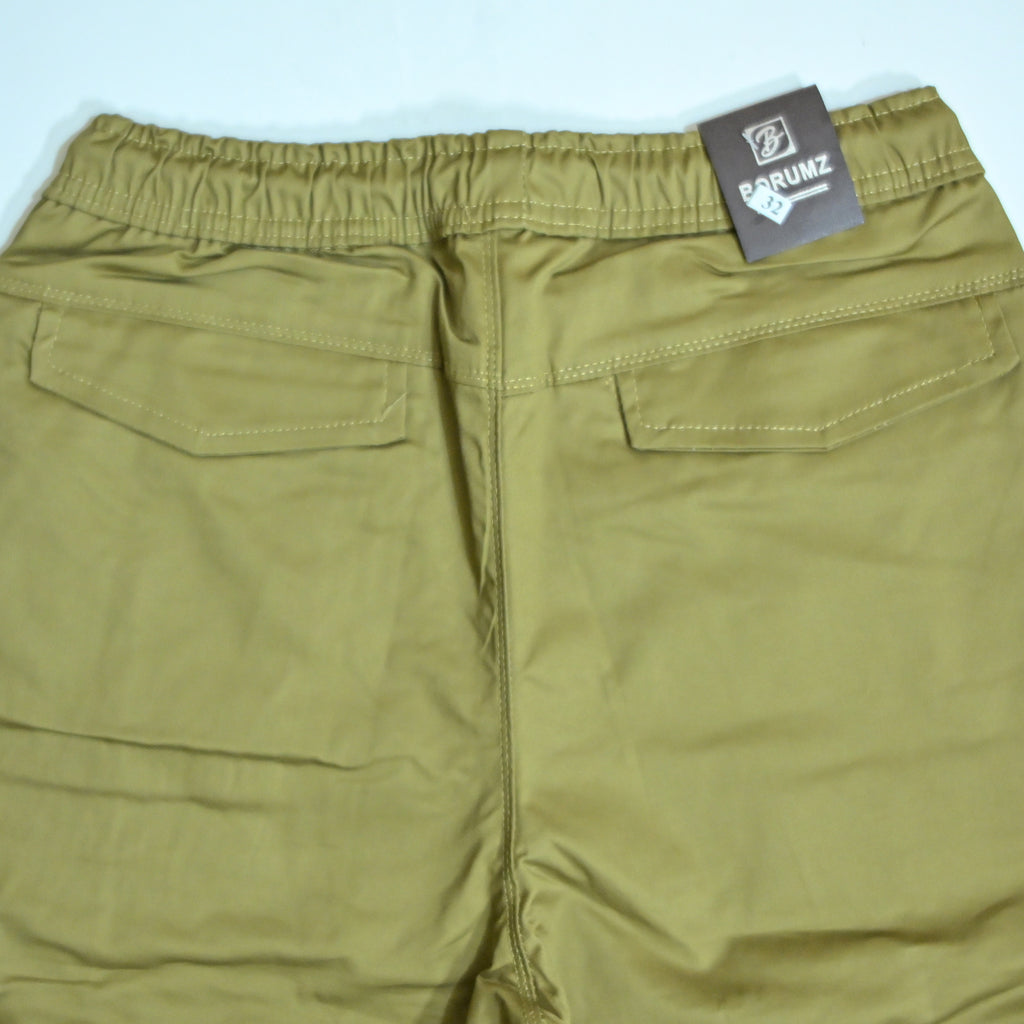 Olive Khaki Rib Six pocket jogger | Relaxed Fit Casual Pants