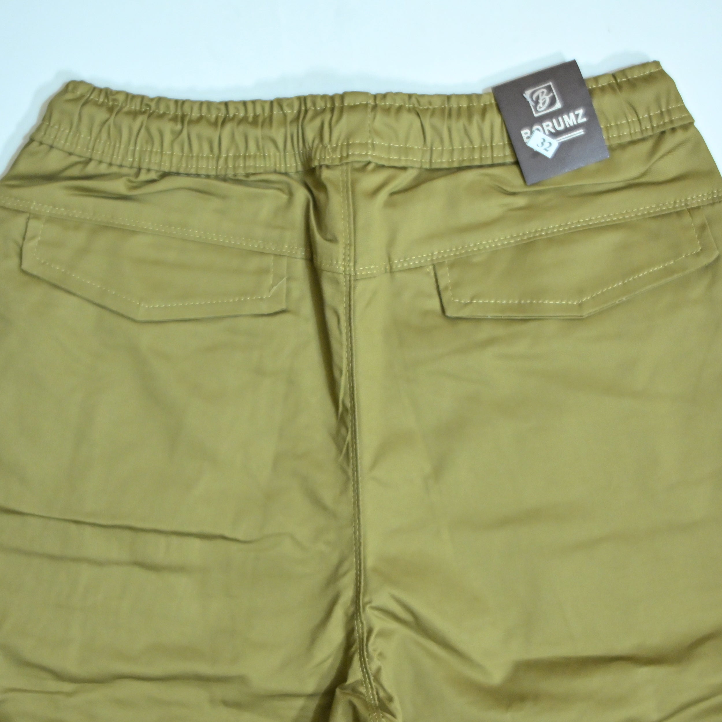 Olive Khaki Rib Six pocket jogger | Relaxed Fit Casual Pants