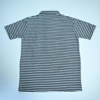 Black & White Striped Zip Polo Shirt | Knit Polo