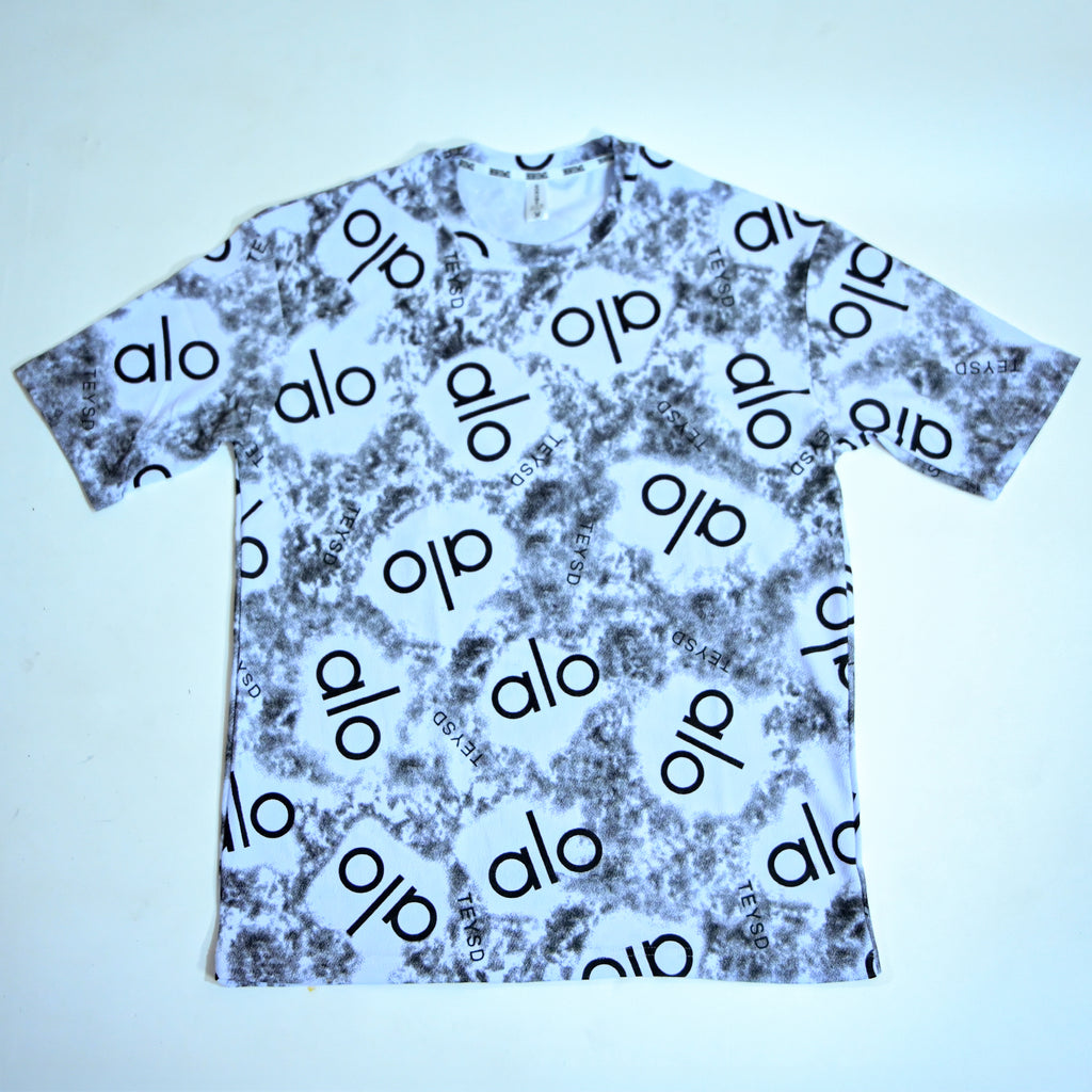 Abstract Logo Print Oversized T-Shirt - Charcoal Grey